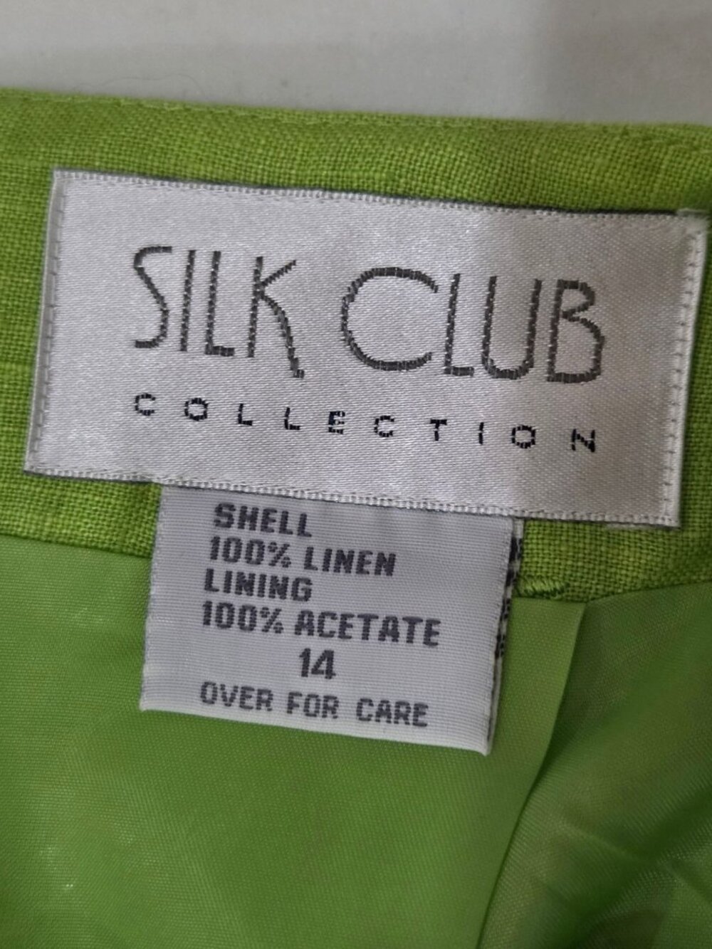 Vintage Lime Green Linen Skirt Sz 14 Floral Embroidery Maxi Coastal Boho Summer - Picture 7 of 13